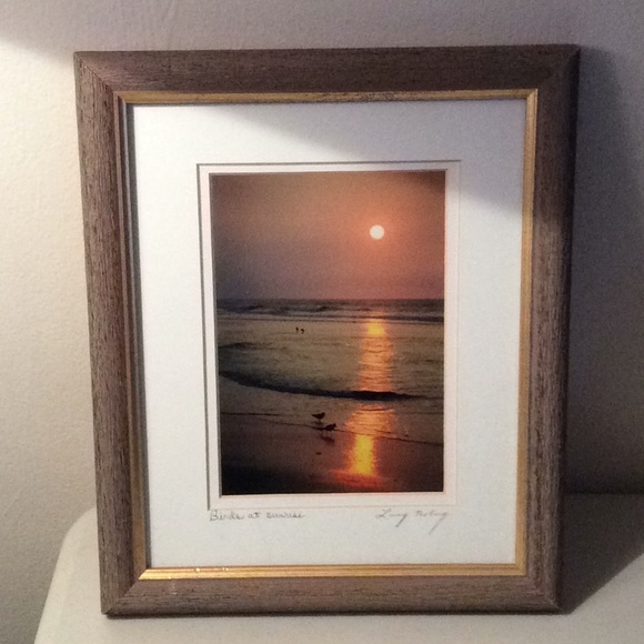 Birds at sunrise signed framed photo - Picture 2 of 7